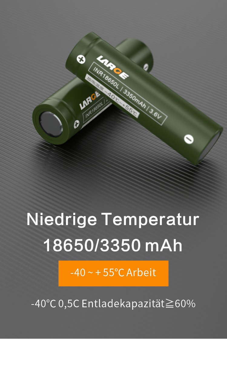 Niedrige Temperatur, hohe Energiedichte 18650 3350